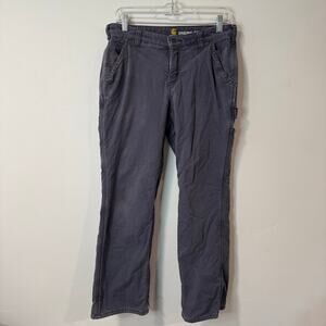 Carhartt Womens Fleece-Lined Crawford Pants Straight Leg Carpenter Cargo 8 Short